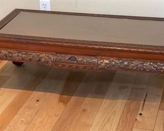 Vintage Chinese Carved Wood Coffee Table	15 x 42 x 22 in	HxWxD
