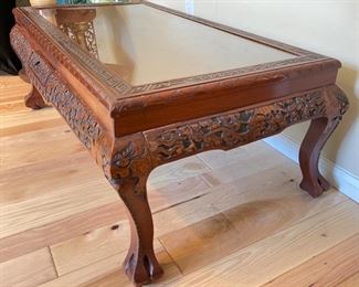 Vintage Chinese Carved Wood Coffee Table	15 x 42 x 22 in	HxWxD
