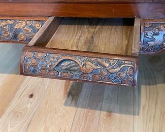 Vintage Chinese Carved Wood Coffee Table	15 x 42 x 22 in	HxWxD
