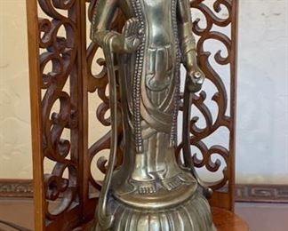 Vintage Brass Buddha Lamp Quan Yin	28 x 8 x 7	HxWxD
