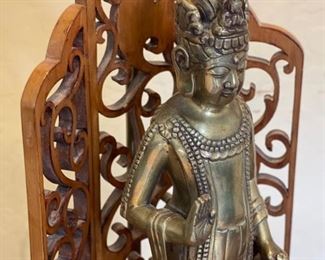 Vintage Brass Buddha Lamp Quan Yin	28 x 8 x 7	HxWxD
