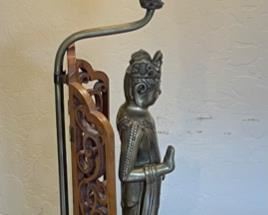 Vintage Brass Buddha Lamp Quan Yin	28 x 8 x 7	HxWxD
