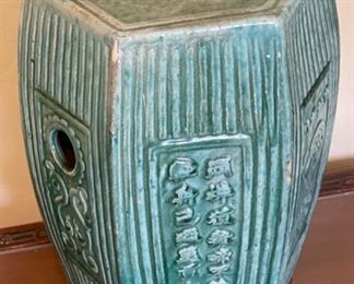 Vintage Heavy Ceramic Hexagon Chinese Garden Stool	19 x 11 x 12.5 in	HxWxD
