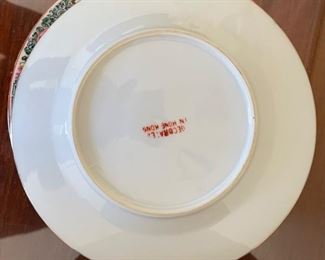 18pc Antique Japanese Porcelain Ware "decorated in hong kong" Plates	6×7.25 inch plates and 12x10.75 inch plates	
