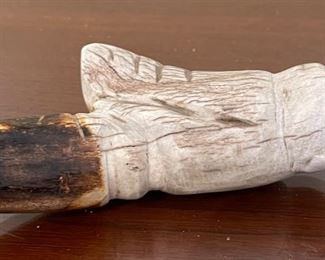 Antique Carved Bone Owl, Cane topper	4 inches long	
