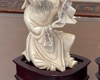 2pc Ivory Figures Chinese Carvings PAIR	3 inches high	
