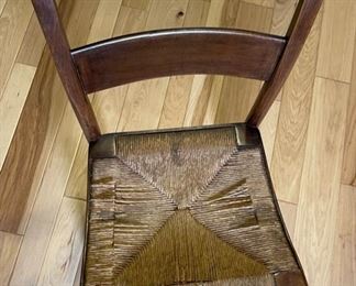 Antique Rush Seat Chair	34 x 17. 5 x 17. 5 seat; 18.5	HxWxD
