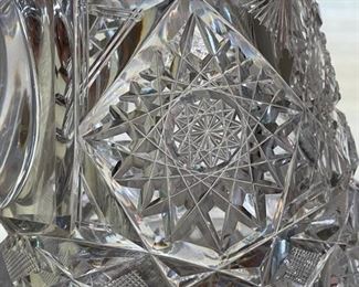 Antique American Brilliant Cut Glass Water Pitcher Tankard	7.75 x 5 x 7 in	HxWxD
