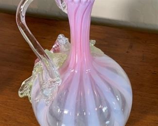 2pc Antique Glass Pitchers PAIR	9in H	
