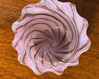 Venetian latticino glass Toothpick Holder	3in h	
