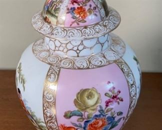 Dresden Porcelain Lidded Vase	9in high	
