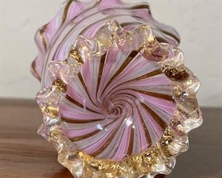 Venetian latticino glass Toothpick Holder	3in h	
