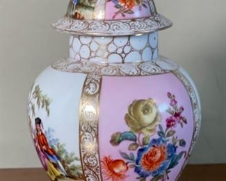 Dresden Porcelain Lidded Vase	9in high	
