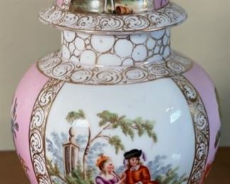 Dresden Porcelain Lidded Vase	9in high	
