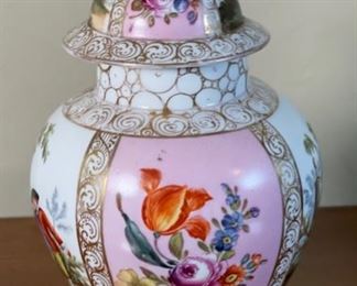 Dresden Porcelain Lidded Vase	9in high	
