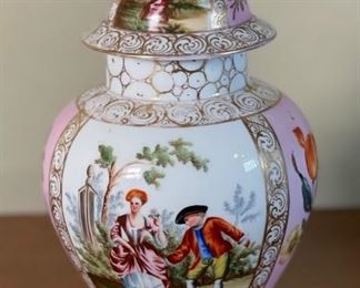 Dresden Porcelain Lidded Vase	9in high	
