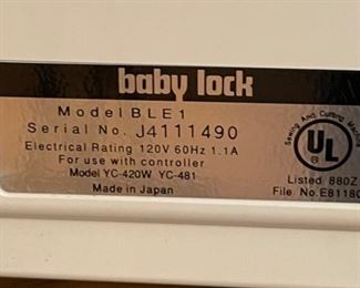 Eclipse Babylock BLE1 Serger Sewing Machine	14x14x12in	HxWxD
