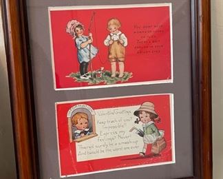 framed Vintage Valentine cards Framed	Frame: 11 x 9in	
