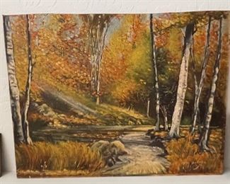 Original Art Lew Baxter  Creek Landscape no frame	18 x 24	
