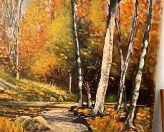 Original Art Lew Baxter  Creek Landscape no frame	18 x 24	
