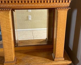 Huge Antique Oak Mirror Back Bar Counter	40. 5 x 87x 19in	HxWxD

