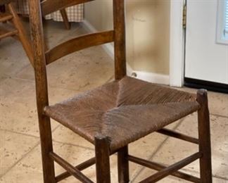 Antique Ladder Back Rush Seat Chair	38 x 18 x 15 in	HxWxD
