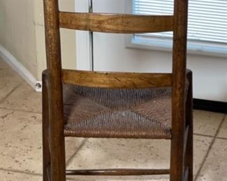 Antique Ladder Back Rush Seat Chair	38 x 18 x 15 in	HxWxD
