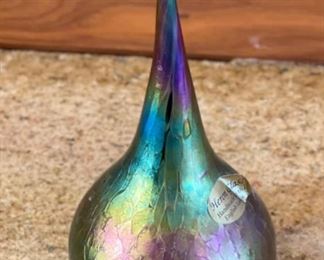 Heron Art Glass Paperweight	3in H x  5in diameter	
