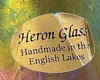 Heron Art Glass Paperweight	3in H x  5in diameter	
