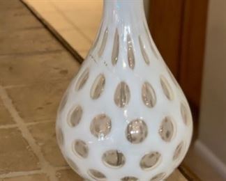 Fenton White Opalescent Coin Spot Lamp	26in H x 13in Diameter	
