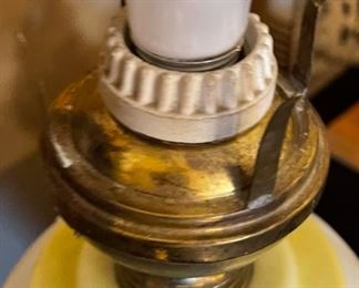 Antique Hand Painted Glass Lamp	16 x 5 x 5in	HxWxD
