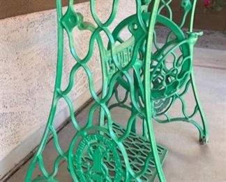 Antique Singer Treadle Cast Iron Base Marble Top Bistro Table	29 x 35 x 15.5	HxWxD
