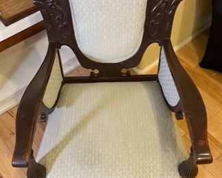 Antique Upholstered Spring Rocking Chair	37x25x26in	HxWxD
