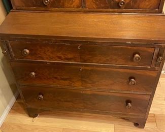 Antique Bookcase Secretary Desk	77x36x20in	HxWxD
