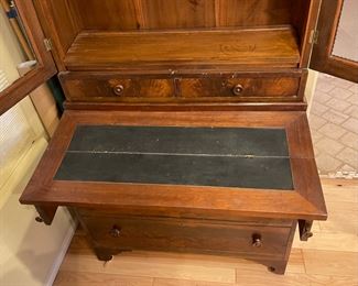 Antique Bookcase Secretary Desk	77x36x20in	HxWxD
