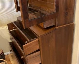 Antique Bookcase Secretary Desk	77x36x20in	HxWxD
