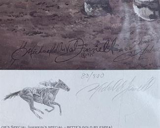 Pat day Horse Race Litho Michael DuVall Signed	24.5 x 18.5in	
