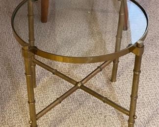 Brass Faux Bamboo End Table	16 x 16.5 diameter	
