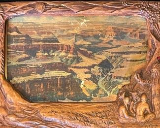 Antique Grand Canyon Framed Postcard Grand Indian Chief Frame	4.75 x 5 x 7.75	HxWxD
