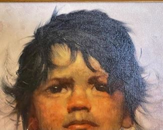 Original Art Little Girl Portrait V. Dias Portug Arabella	Frame 20 x 17 x 3 in image: 12x10	
