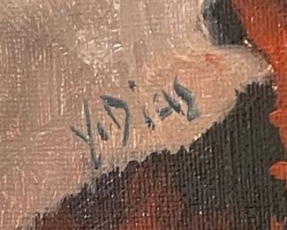 Original Art Little Girl Portrait V. Dias Portug Arabella	Frame 20 x 17 x 3 in image: 12x10	
