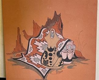 Navajo Sand Painting Original Art B John Native American	16 x 16	
