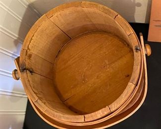 Antique Wood Firkin Sugar Bucket	10 x 11 x 10	HxWxD

