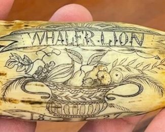 Reproduction Scrimshaw Whaler Lion	3 inches high	
