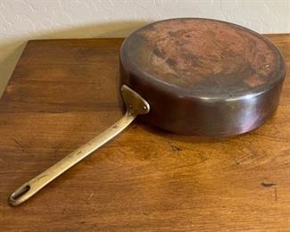 Copper Tinned Brass Antique saucepan Pan	10in Diameter	
