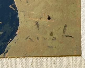 Paavo Airola Three Boats Painting	Frame: 17 x 21in	
