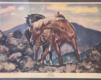 Lon Megargee What’s Up Vintage Western Horse Framed Print	Frame: 21 x 26.5in	
