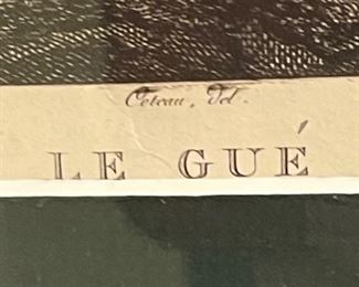 Antique Etching Nicolaes Berchem Pinxit Le Gue Framed Print	Frame: 15 x 18.5in	
