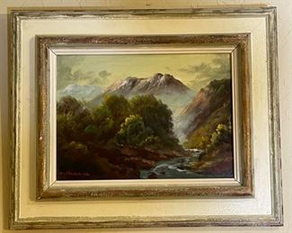 Original Art Kaoru Tachibana Mountain Landscape Painting	Frame: 16 x 20	
