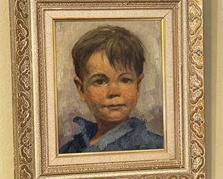 Original Art Little Boy Portrait V. Dias Portug Broertje	Frame: 19.25 x 17.25in	
